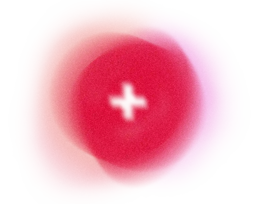 Ein digitales Kunstwerk einer innovativen Digitalagentur zeigt ein lebendiges, abstraktes Design mit überlappenden Rot- und Magenta-Farbverläufen, die eine kreisförmige Form bilden. Der Hintergrund besteht aus horizontalen Linien und unterschiedlichen Farbintensitäten, wodurch ein visuell dynamischer Effekt entsteht.